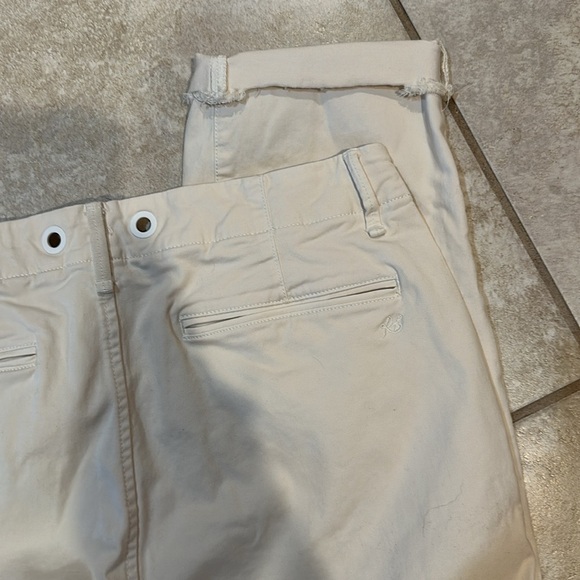 Rag & Bone Cream Boyfriend Straight Leg Crop Khaki Pants Trousers 28 Jeans - Picture 7 of 7